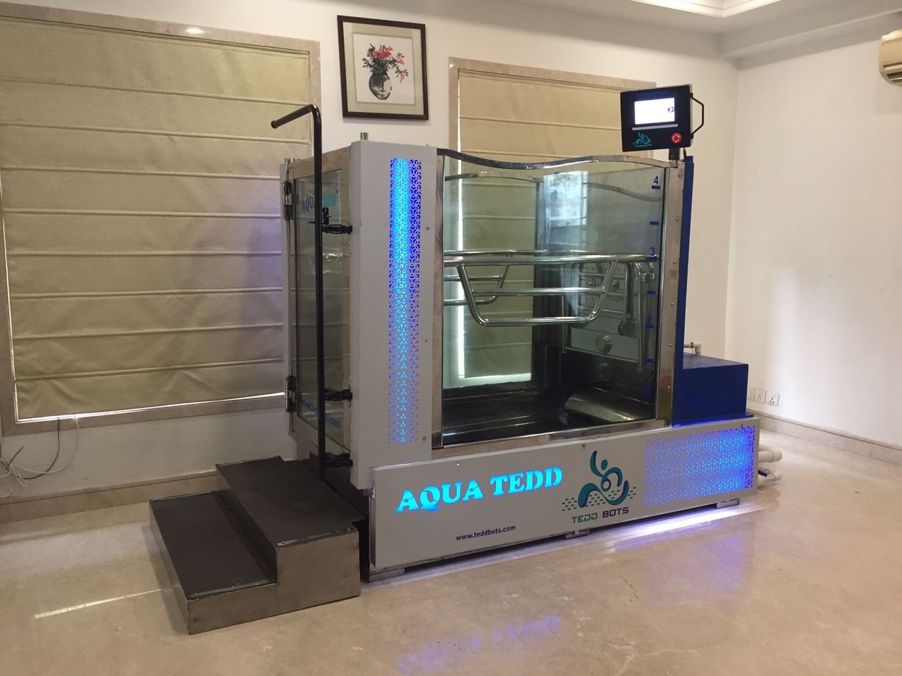 AQUA TEDD chamber underwater treadmill in a hospital rehabilitation department